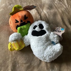 Drunk Ghost and Pumpkin Dog Toys